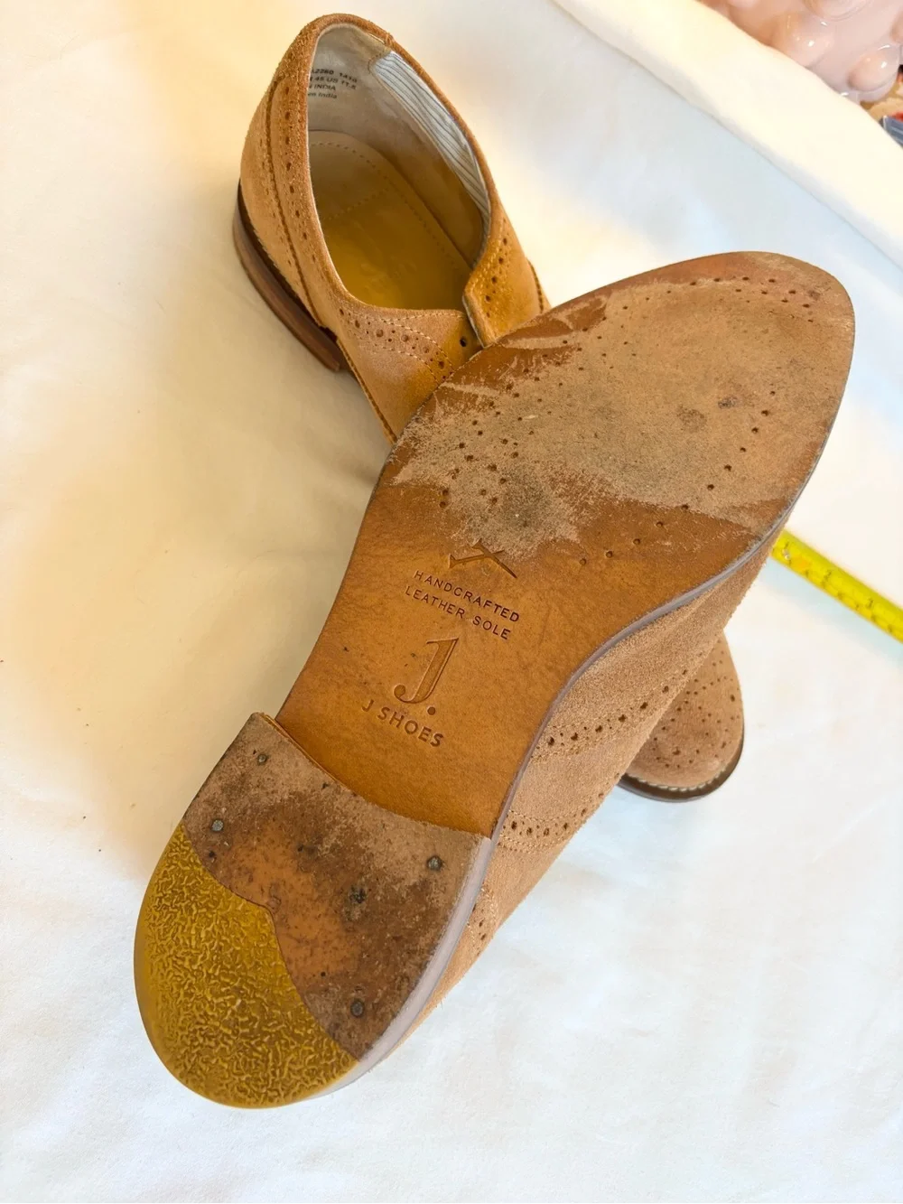 Tan Suede Brogue Oxfords — Classic Wingtip Derby Style